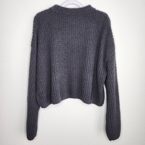 Love Tree Sweater Oversized Mock Neck Dark Gray Large - Picture 3 of 8